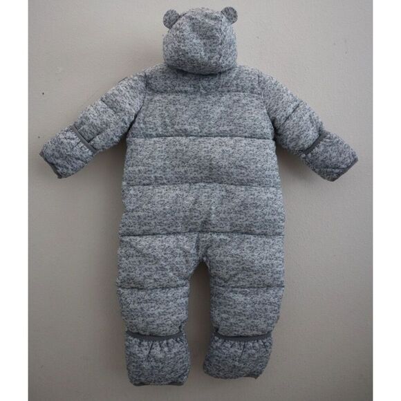 Baby Gap Baby Sz 12-18M Flint Gray Heather Heavy Weight Puffer 1-pc Snowsuit - Picture 2 of 12